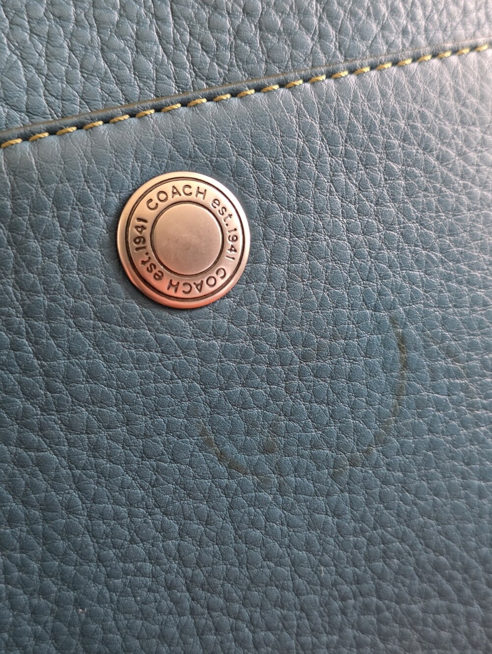 Coach 8E98 Chelsea Hobo Deep Teal Blue Pebbled Leather Shoulder Bag Y2K Vintage - Picture 15 of 16